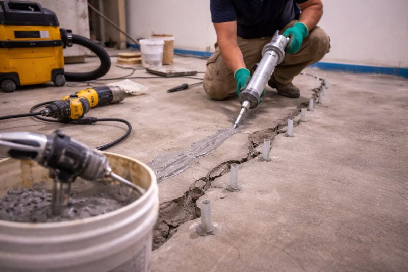 Cracked Basement Floor Repair in Greenville, SC