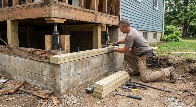 Sinking Foundation Repair in Greenville, SC